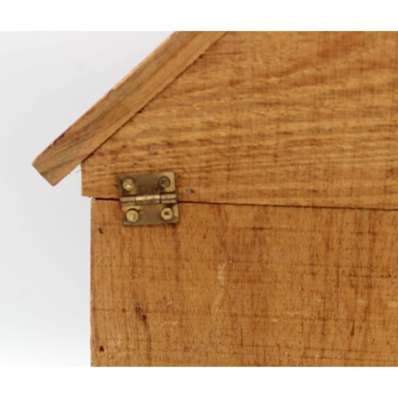 Recipe Box Wooden House Shabby Chic Beach Drawers Open Hinged Vintage 9.75 Inch - Picture 12 of 16